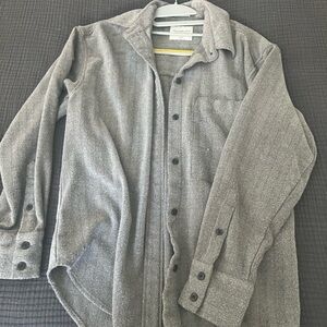 Heathered Gray Button-Up top